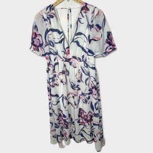 NWT Show Me Your Mumu Floral Mini Dress Bohemian White Pink Blue New Tags Boho M